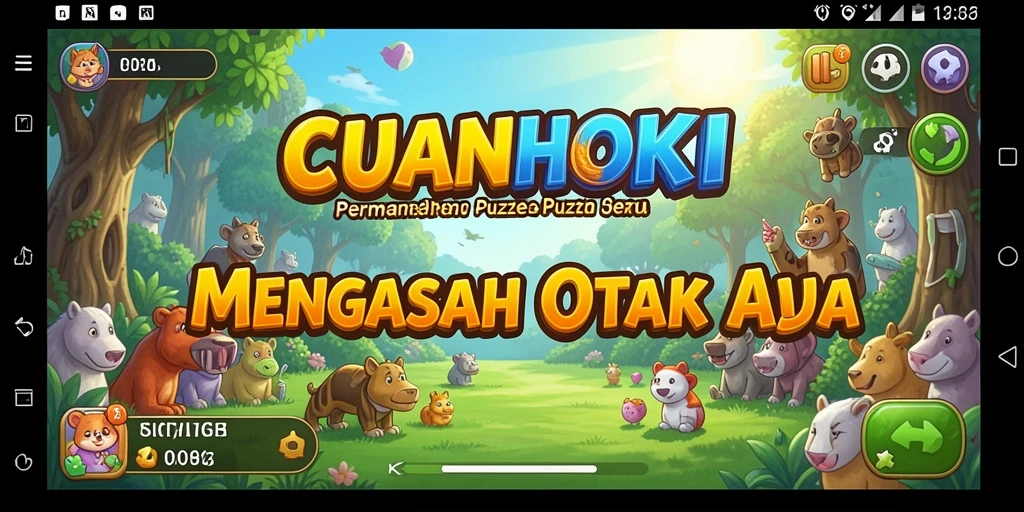 Tampilan menarik dari gameplay puzzle CUANHOKI yang menantang.