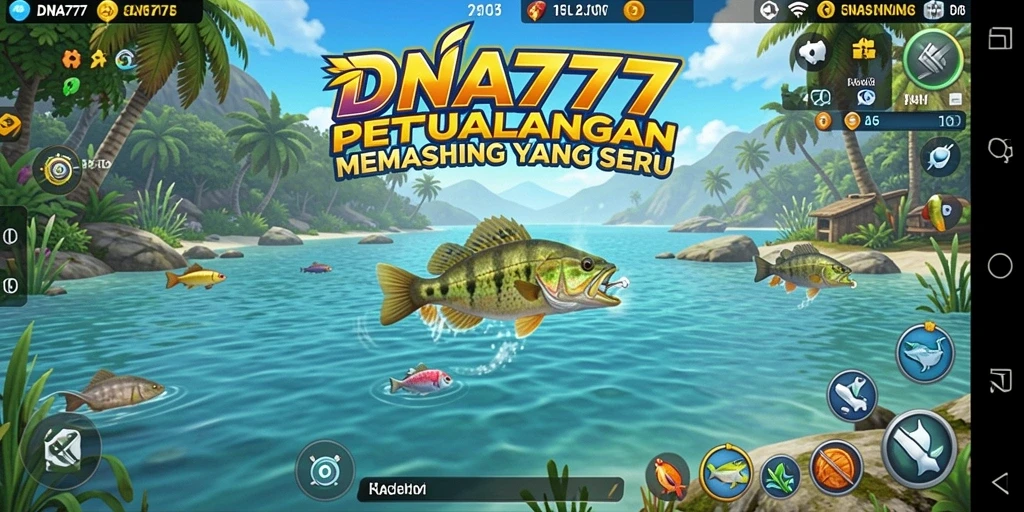 Screenshot dari gameplay DNA777 dengan aksi memancing yang seru.