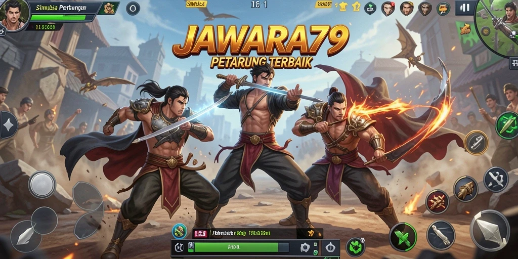 Screenshot gameplay JAWARA79 memperlihatkan pertarungan mendebarkan antara dua petarung.