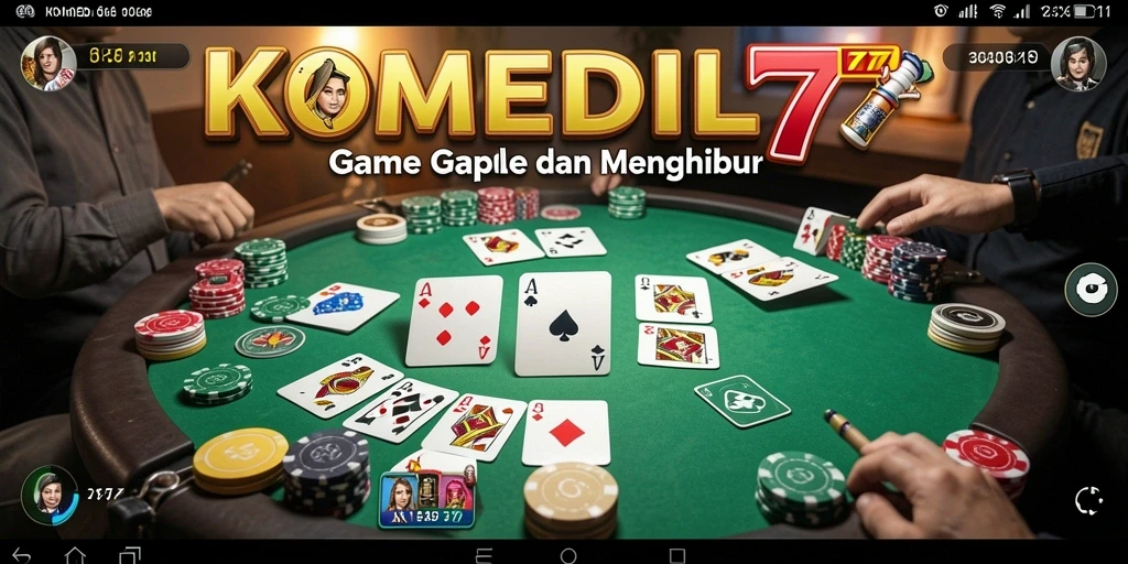 Tampilan seru gameplay Gaple di KOMEDI77 yang menegangkan.