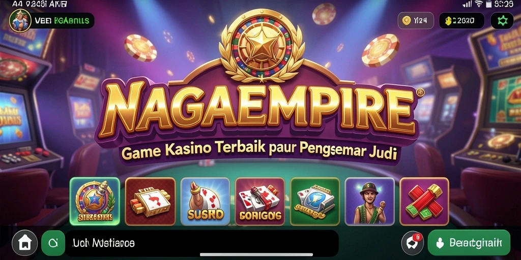 Screenshot NAGAEMPIRE menampilkan momen mendebarkan dalam permainan kasino.