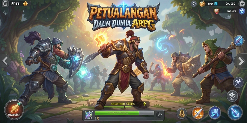 Tangkapan layar gameplay RI188 menampilkan aksi seru dalam pertempuran ARPG.