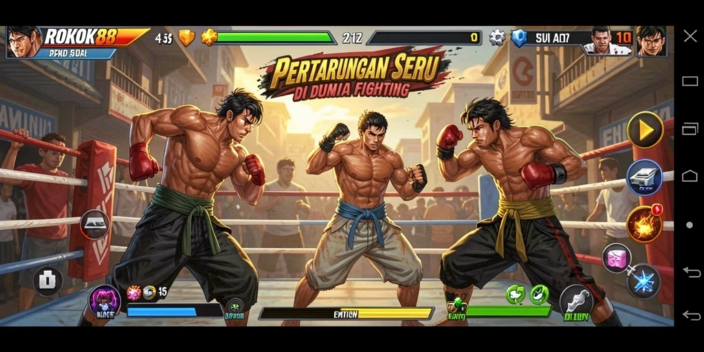 Tampilan menarik dari gameplay Fighting di ROKOK88.